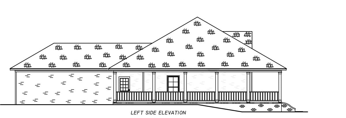 Home Plan Left Elevation of this 3-Bedroom,1768 Sq Ft Plan -140-1160