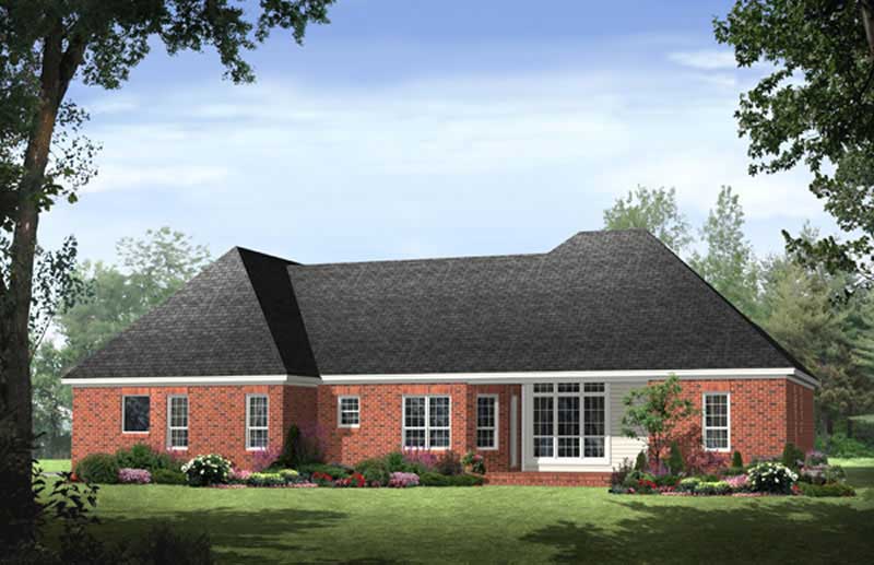 Home Plan Rear Elevation of this 3-Bedroom,1992 Sq Ft Plan -141-1011