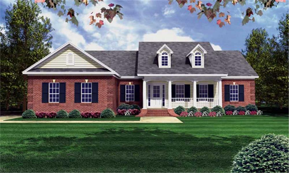 Front elevation of Country home (ThePlanCollection: House Plan #141-1012)