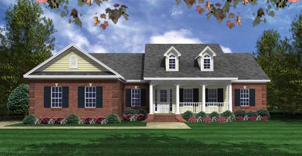 Front elevation of Country home (ThePlanCollection: House Plan #141-1018)