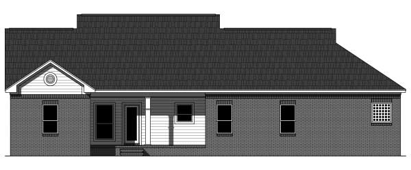 Home Plan Rear Elevation of this 3-Bedroom,1604 Sq Ft Plan -141-1018