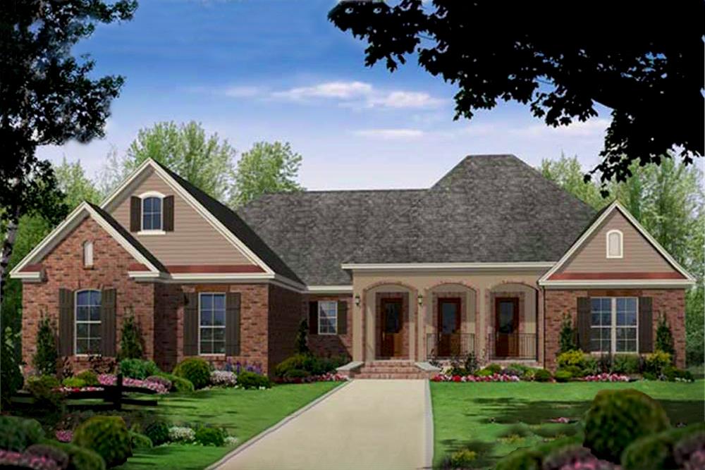 Color rendering of European Country Home Plan #141-1025