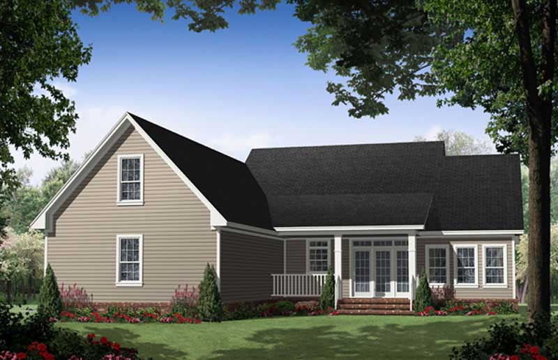 Home Plan Rear Elevation of this 3-Bedroom,1903 Sq Ft Plan -141-1032
