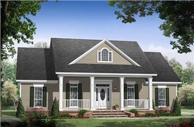 3-Bedroom, 1903 Sq Ft Country House Plan - 141-1032 - Front Exterior