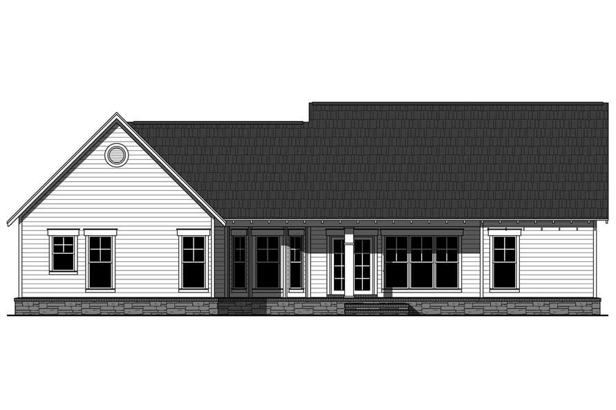 Home Plan Rear Elevation of this 3-Bedroom,1800 Sq Ft Plan -141-1035