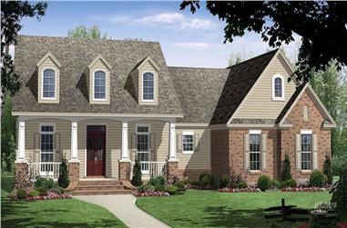 3-Bedroom, 3560 Sq Ft Country Home Plan - 141-1036 - Main Exterior