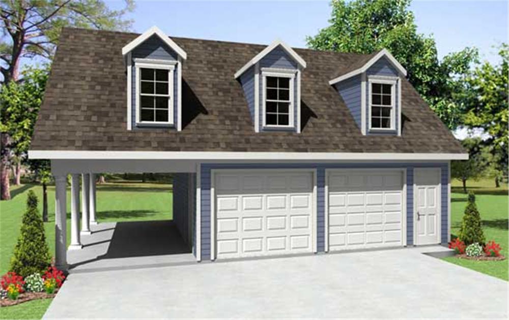 This is a computer rendering of these Garage Plans.