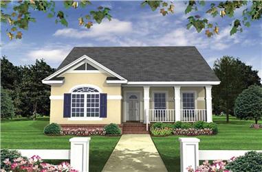 2-Bedroom, 1100 Sq Ft Country House Plan - 141-1083 - Front Exterior