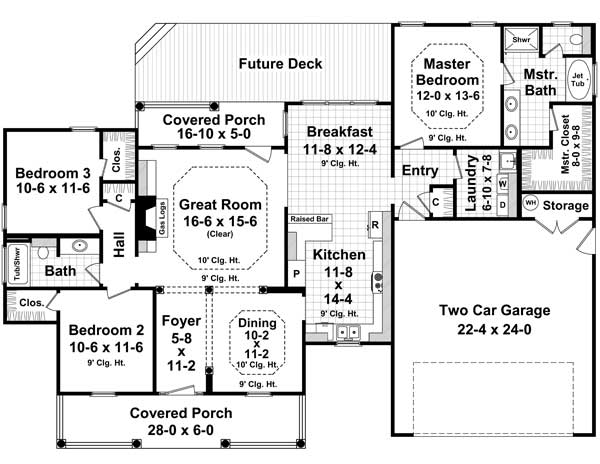 Floor Plan First Story of Cape Cod Plan #141-1091