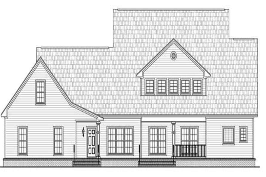 Home Plan Rear Elevation of this 4-Bedroom,3000 Sq Ft Plan -141-1092