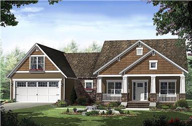 3-Bedroom, 1619 Sq Ft Craftsman Home - Plan #141-1096 - Main Exterior