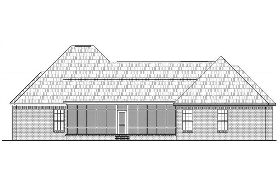 Home Plan Rear Elevation of this 4-Bedroom,2500 Sq Ft Plan -141-1097