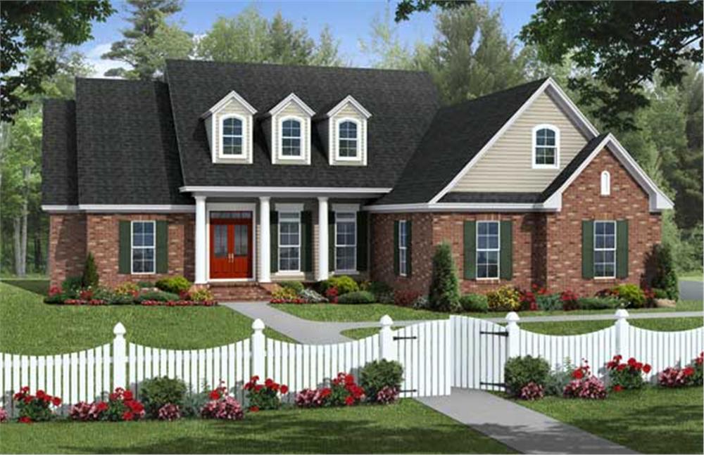This image shows this Houseplan from the front.