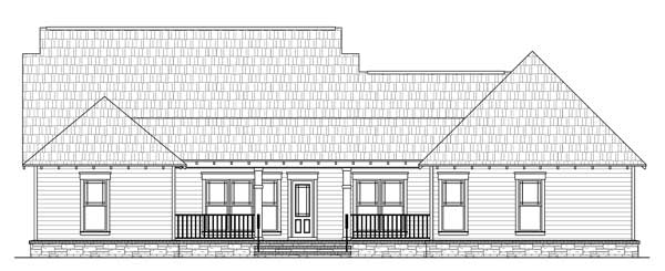 Home Plan Rear Elevation of this 4-Bedroom,2118 Sq Ft Plan -141-1099