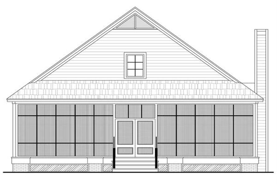 Home Plan Rear Elevation of this 3-Bedroom,1900 Sq Ft Plan -141-1101