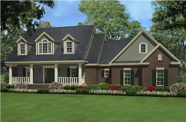 3-Bedroom, 1934 Sq Ft Country House Plan - 141-1105 - Front Exterior