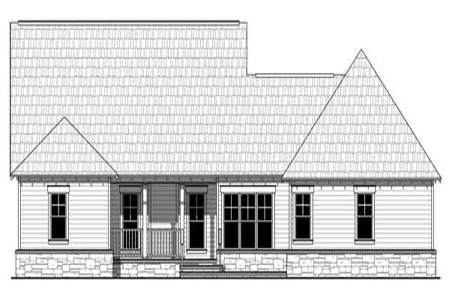 Home Plan Rear Elevation of this 4-Bedroom,2199 Sq Ft Plan -141-1107