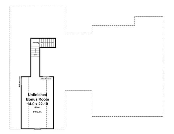 Floor Plan Second Story of Craftsman Plan #141-1113