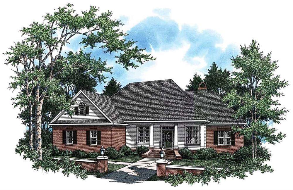 Front elevation of Country home (ThePlanCollection: House Plan #141-1121)