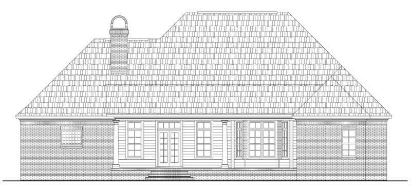 Home Plan Rear Elevation of this 3-Bedroom,2307 Sq Ft Plan -141-1121