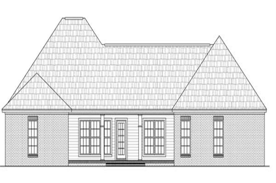 Home Plan Rear Elevation of this 4-Bedroom,2118 Sq Ft Plan -141-1123