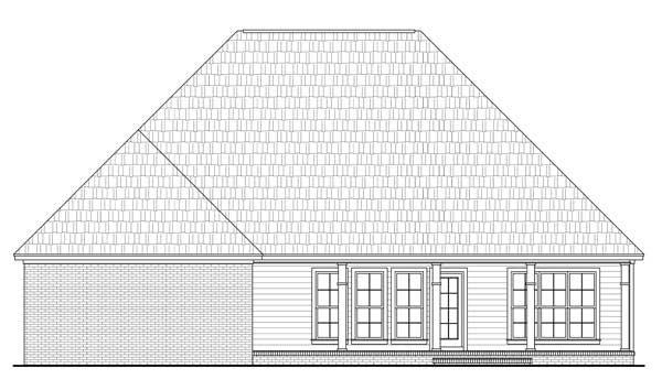 Home Plan Rear Elevation of this 4-Bedroom,2300 Sq Ft Plan -141-1128