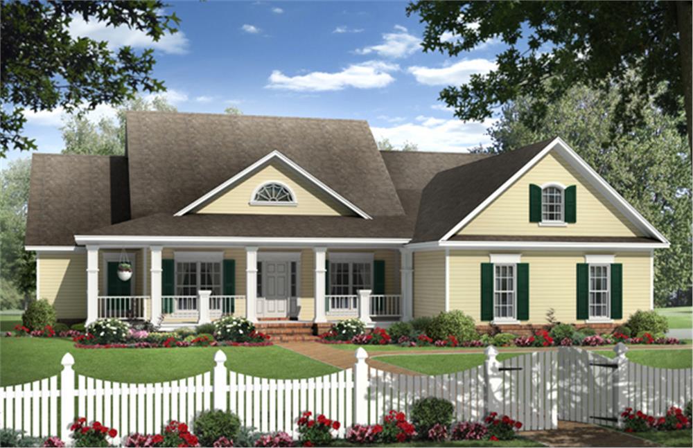 Color rendering of Farmhouse Home Plan #141-1131.