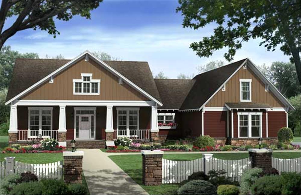 Front elevation of Country home (ThePlanCollection: House Plan #141-1132)