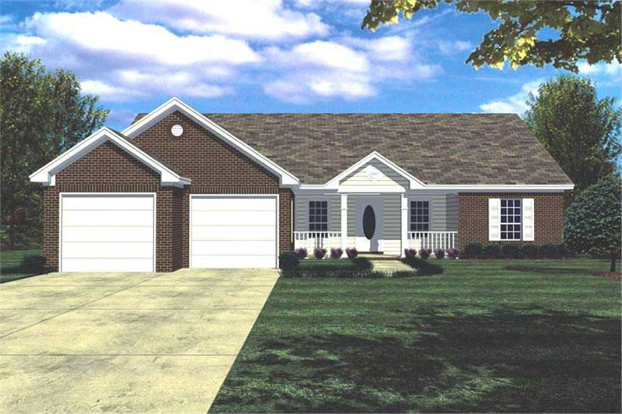 3-Bedroom, 1426 Sq Ft Ranch House Plan - 141-1136 - Front Exterior