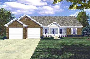 3-Bedroom, 1400 Sq Ft Country House Plan - 141-1138 - Front Exterior
