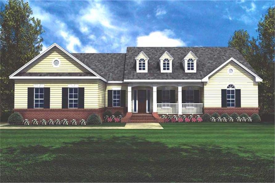 Front elevation of Country home (ThePlanCollection: House Plan #141-1159)