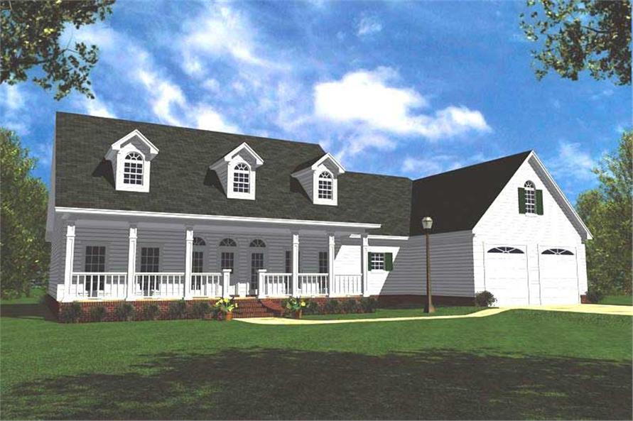 Front elevation of Ranch home (ThePlanCollection: House Plan #141-1161)