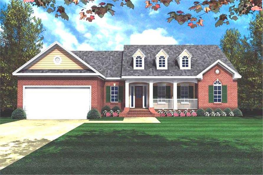 3-Bedroom, 1800 Sq Ft Ranch House Plan - 141-1162 - Front Exterior