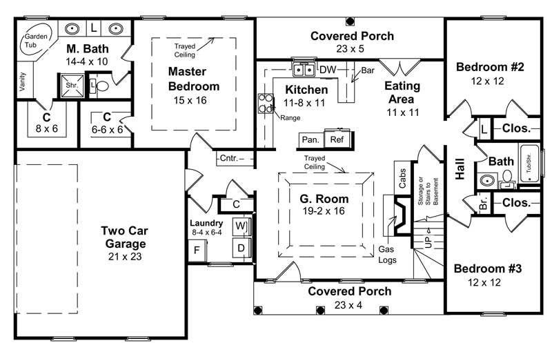 Ranch Traditional House Plans Home Design HPG 1800 7837