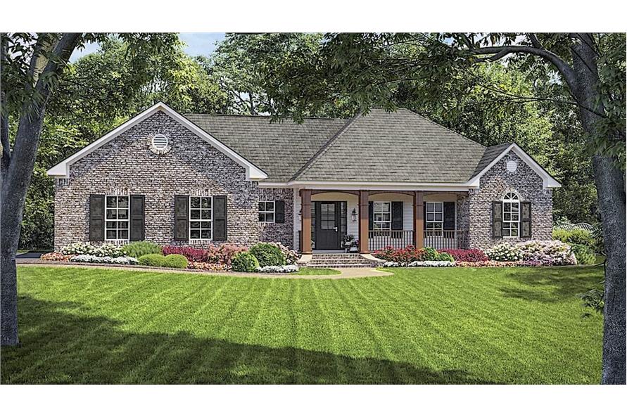 Ranch style home (ThePlanCollection: Plan #141-1166)