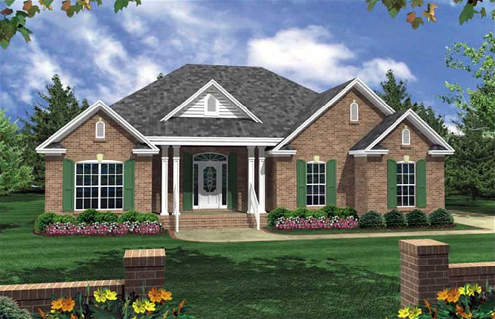Front elevation of Country home (ThePlanCollection: House Plan #141-1168)