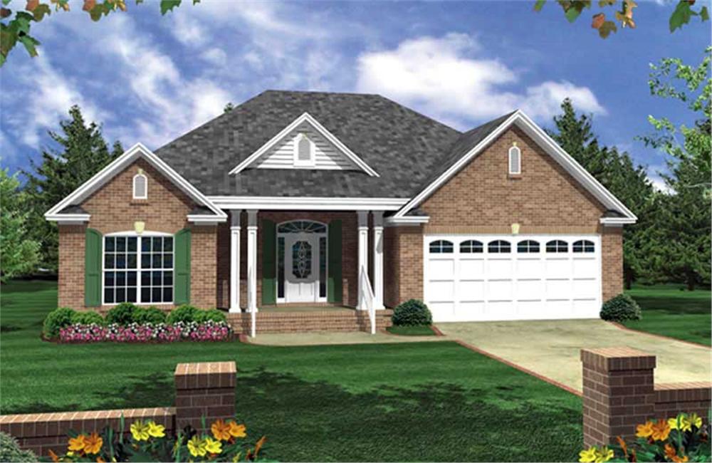 Front elevation of Country home (ThePlanCollection: House Plan #141-1171)