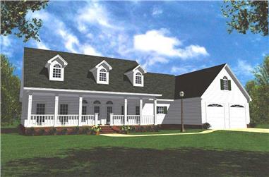 3-Bedroom, 1799 Sq Ft Ranch House Plan - 141-1173 - Front Exterior