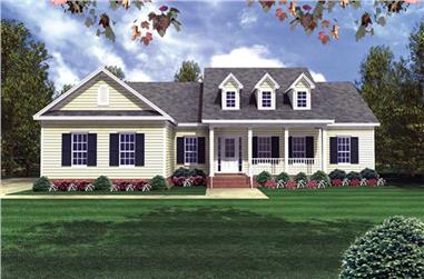 3-Bedroom, 1818 Sq Ft Country House Plan - 141-1177 - Front Exterior