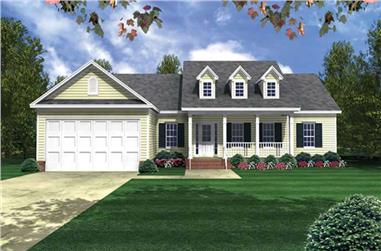 3-Bedroom, 2003 Sq Ft Country House Plan - 141-1179 - Front Exterior