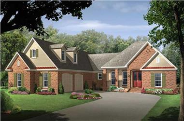 4-Bedroom, 2400 Sq Ft Country House Plan - 141-1182 - Front Exterior