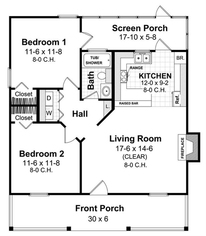 Tiny Ranch Home 2 Bedroom 1 Bath 800 Square Feet