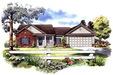 3-Bedroom, 1502 Sq Ft Country House Plan - 141-1195 - Front Exterior
