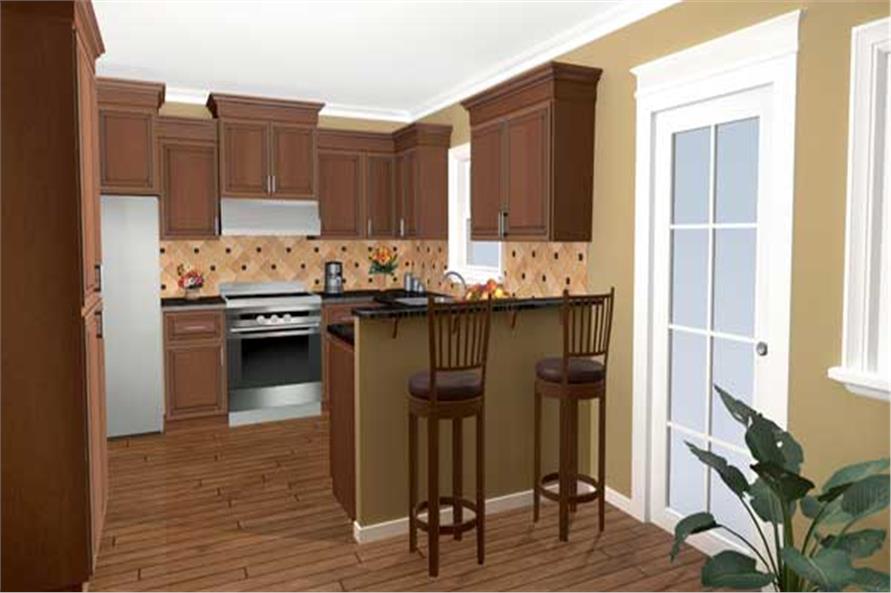 141-1197: Home Plan 3D Image-Kitchen