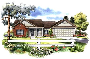 3-Bedroom, 1600 Sq Ft Country House Plan - 141-1198 - Front Exterior