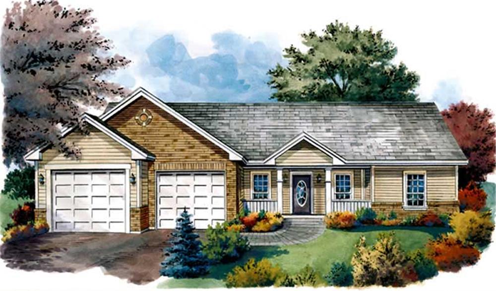 Front elevation of Country home (ThePlanCollection: House Plan #141-1199)