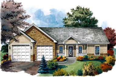 3-Bedroom, 1402 Sq Ft Country House Plan - 141-1199 - Front Exterior