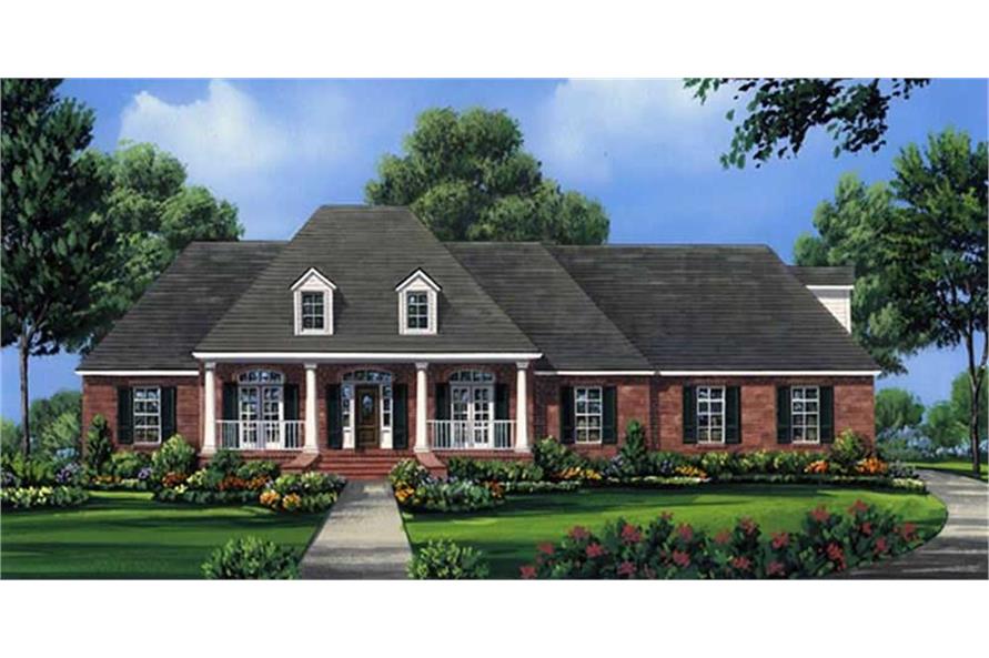 Front View of this 4-Bedroom, 2601 Sq Ft Plan - 141-1204