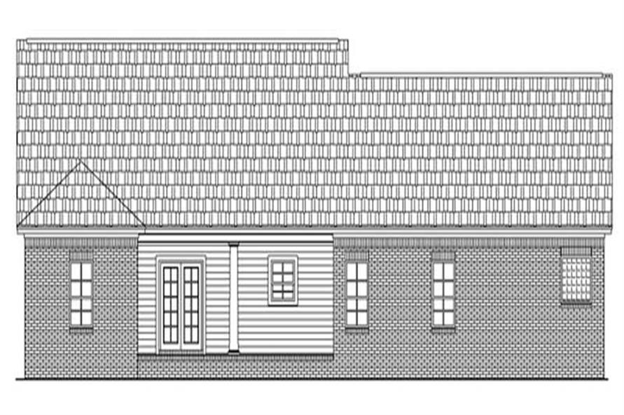 Home Plan Rear Elevation of this 3-Bedroom,1701 Sq Ft Plan -141-1213