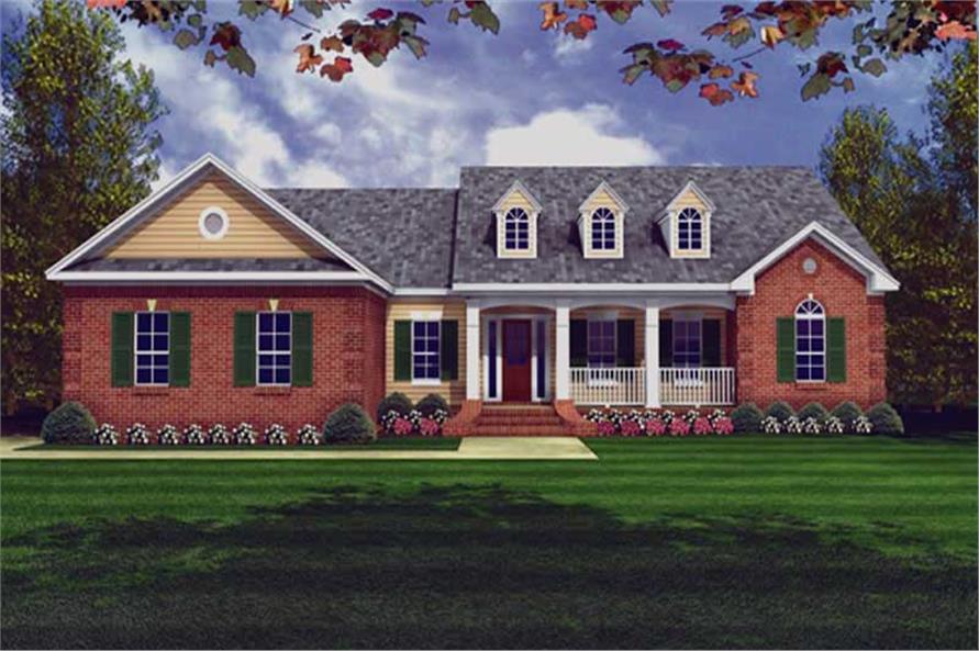 3-Bedroom, 1701 Sq Ft Country House Plan - 141-1213 - Front Exterior
